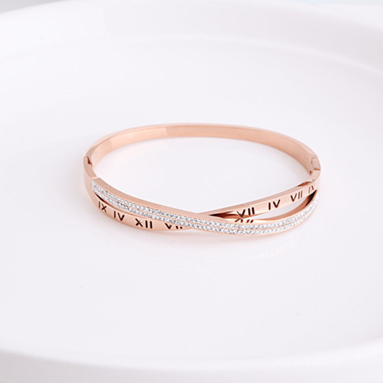 Hot Style Roman Word Diamond Bracelet