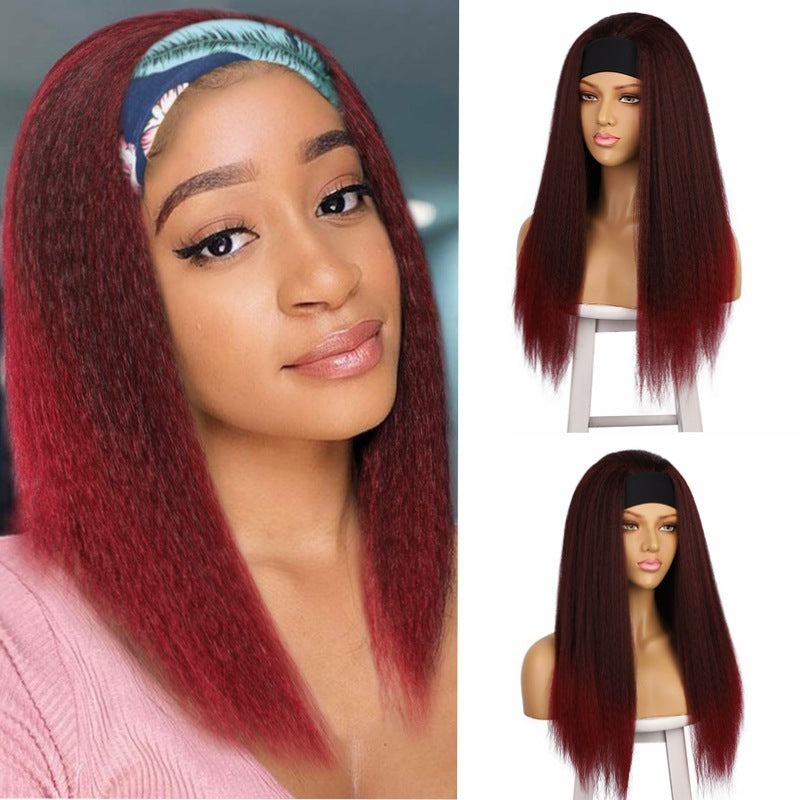 Hair Band Headgear Yaki Chemical Fiber Wig Female Bandage Wig Headgear