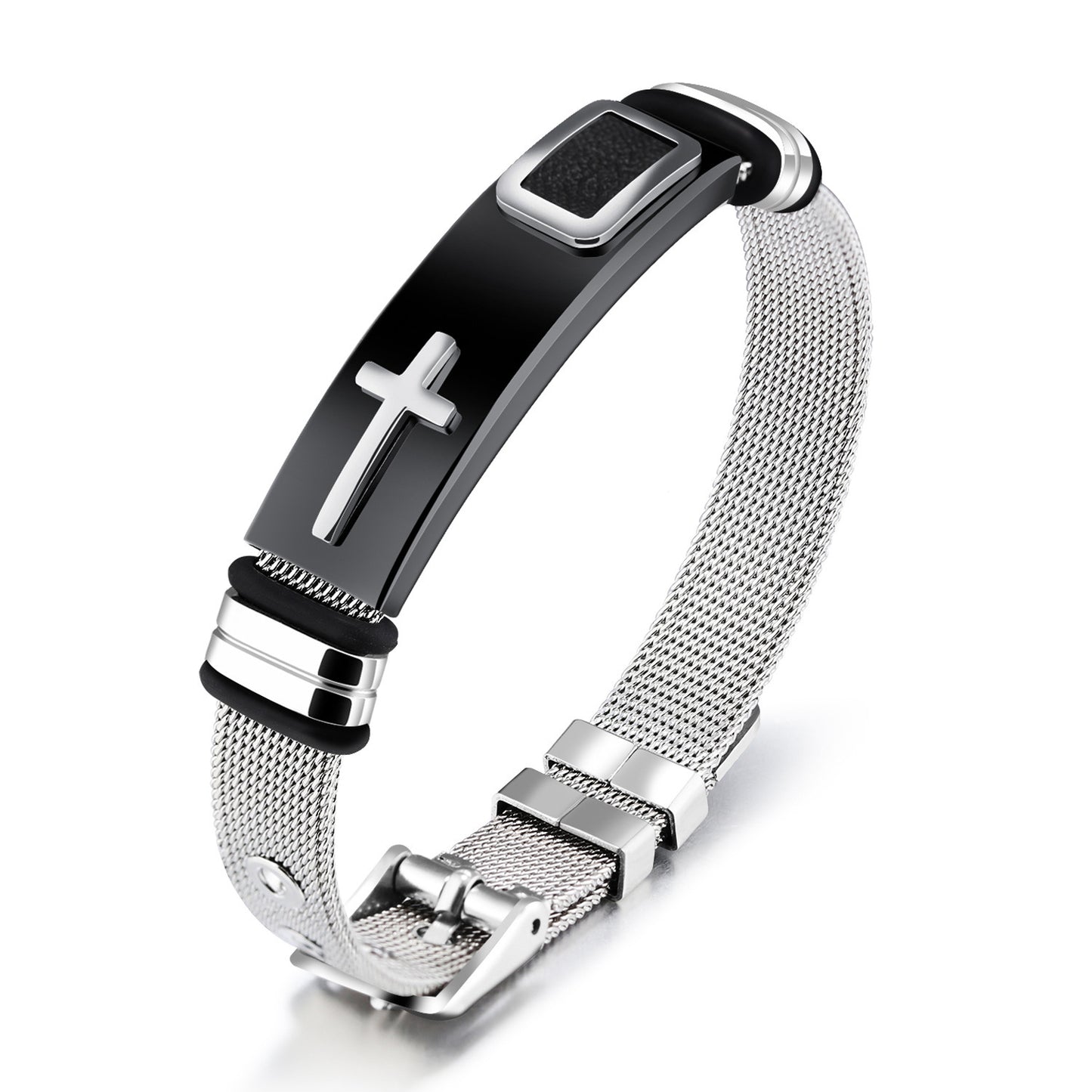 Steel mesh bracelet gold cross titanium steel men's personality bracelet