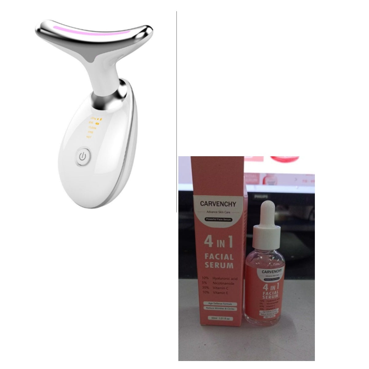 Appareil de massage thermique EMS pour le cou, lifting et raffermissement, micro-courant électrique, anti-rides