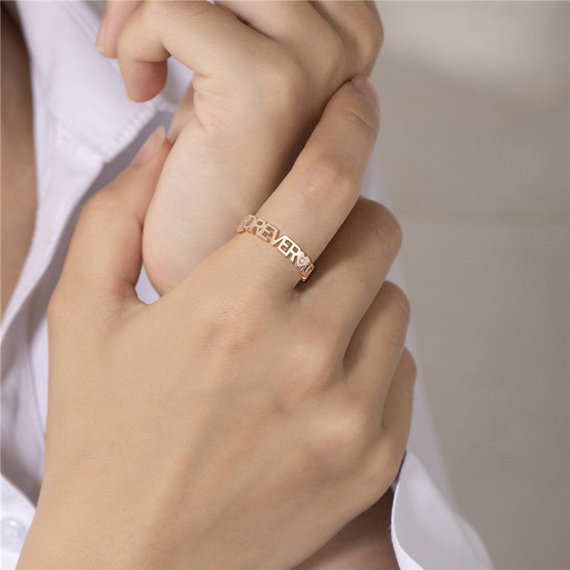 Stainless Steel Couple All-match Rings