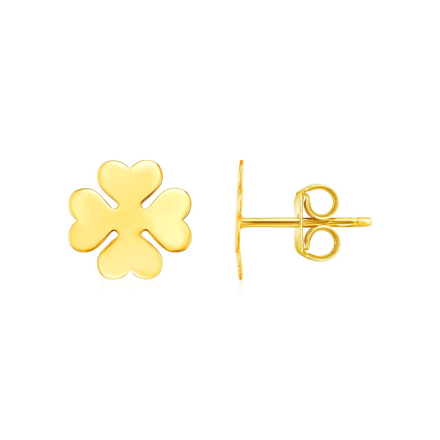 Élégantes boucles d'oreilles Trèfle en or jaune 14 carats