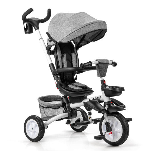 7-in-1 Detachable Baby Stroller with Canopy and Safety Harness-Blue