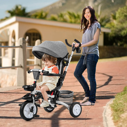7-in-1 Detachable Baby Stroller with Canopy and Safety Harness-Blue