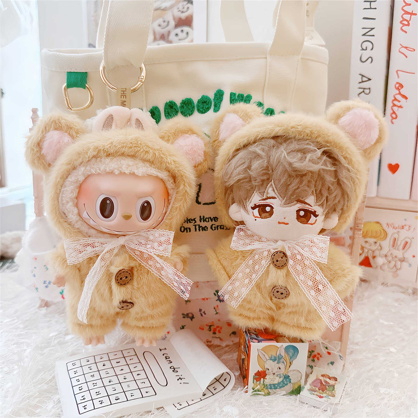 Doll Clothes Cotton Jumpsuit Hat Suit
