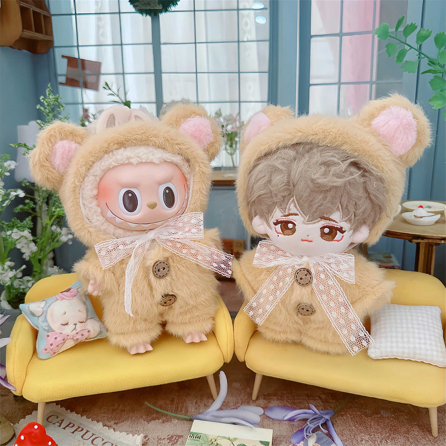 Doll Clothes Cotton Jumpsuit Hat Suit