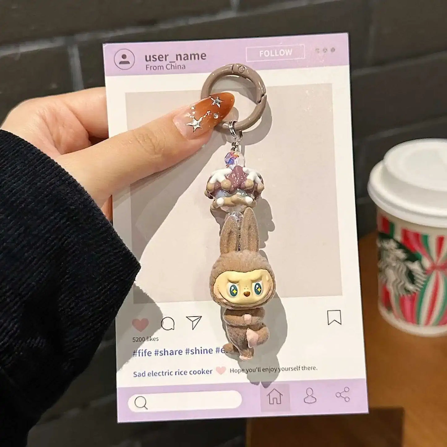 Color: Clear, Ships From: CHINA - New Cute Cartoon Labubu Phone Chain Hanging Rope Keychain Backpack Pendant Shoulder Bag Ornament Gift for Girlfriend