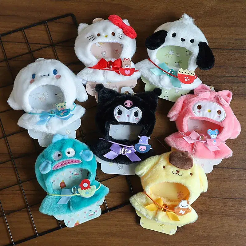 Labubu Sanrio Cape Skirt Suit Sitting Party Hello Kitty Kuromi Clothes Monsters Vinyl Labubu Outfit Clothing Hat Accessory- Apricot
