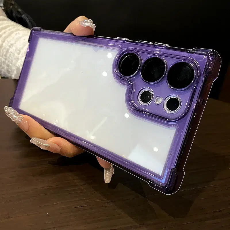Color: Clear, Material: ABS - Luxury Shockproof Clear Acrylic Case For Samsung Galaxy S24 S23 FE S22 Plus S24 Ultra A34 A54 A15 A25 A35 A55 A53 5G Hard Cover