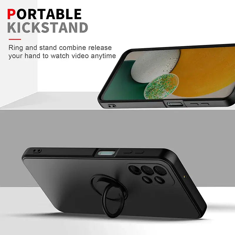 Color: Dark Grey, Ships From: CHINA, Material: EVA - With Ring Holder Phone Case For Samsung Galaxy S25 Ultra S24 S23 S22 S21 Plus A13 A52 A53 A54 TPU Soft Back Cover