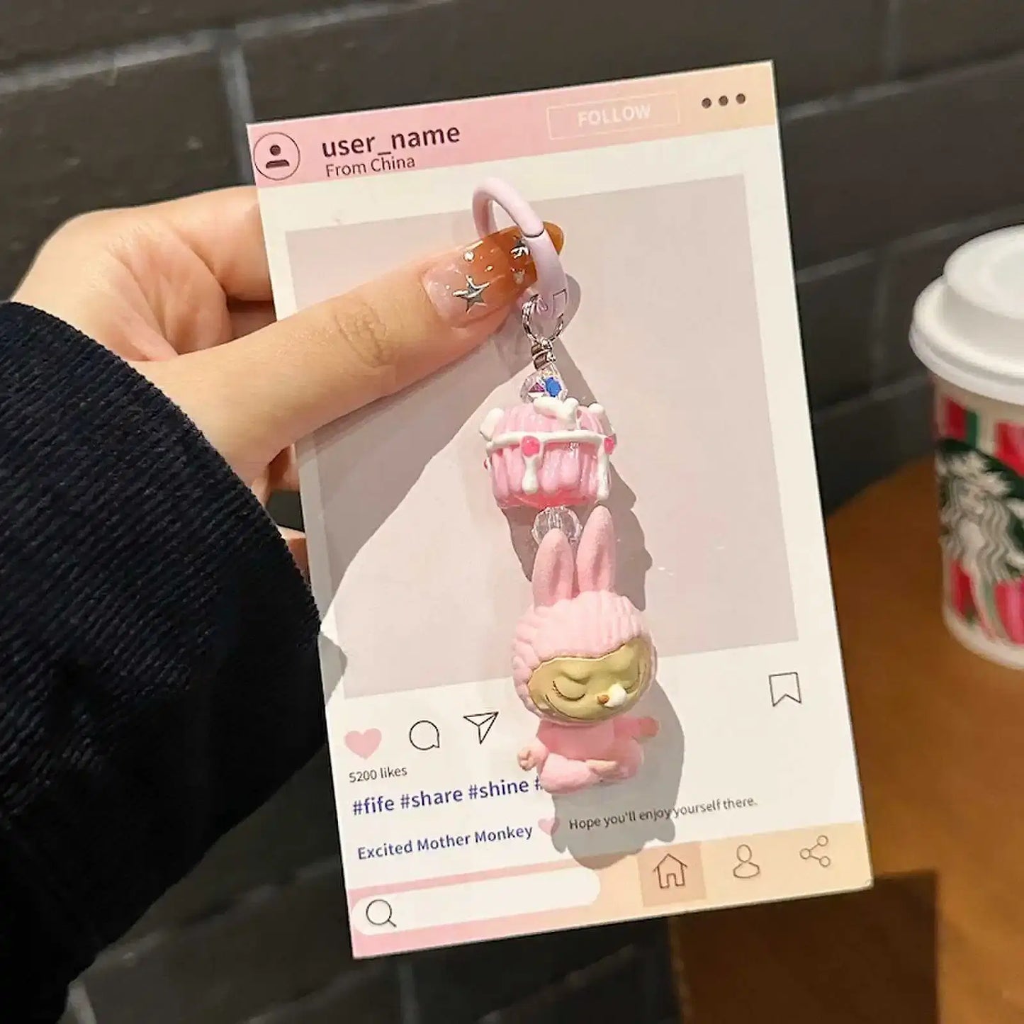 Color: Clear, Ships From: CHINA - New Cute Cartoon Labubu Phone Chain Hanging Rope Keychain Backpack Pendant Shoulder Bag Ornament Gift for Girlfriend