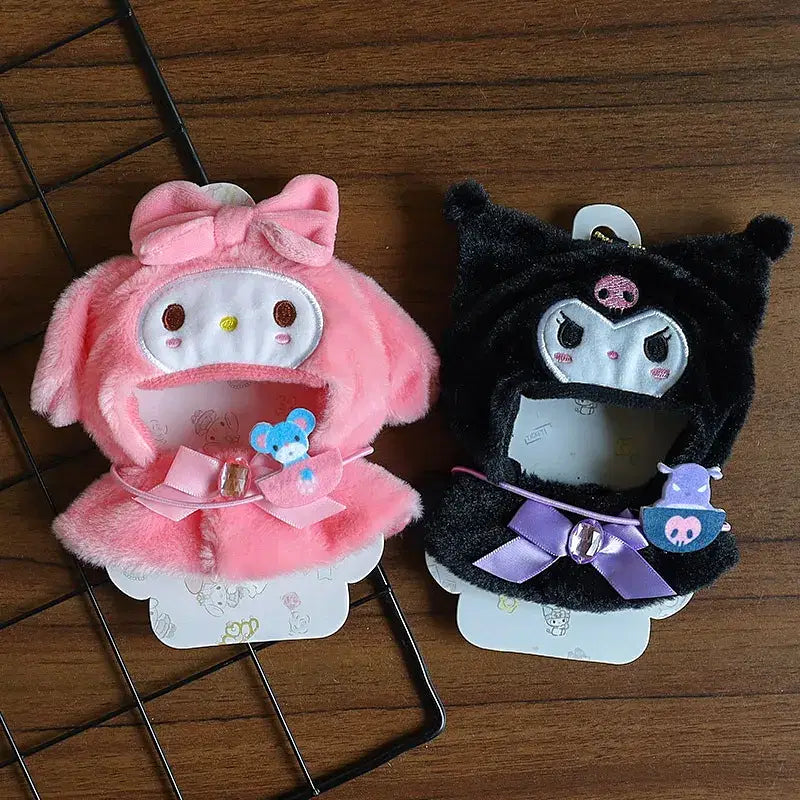 Labubu Sanrio Cape Skirt Suit Sitting Party Hello Kitty Kuromi Clothes Monsters Vinyl Labubu Outfit Clothing Hat Accessory- Apricot