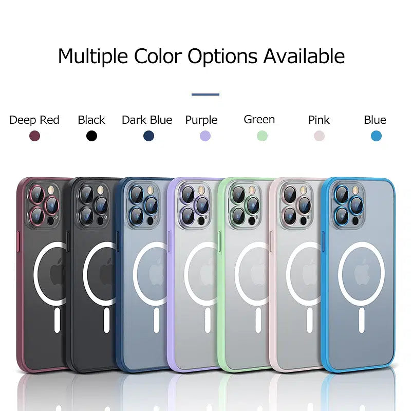 Color: Blue, Material: Plastic - Magsafe Magnetic For IPhone 15 Promax Phone Case For iPhon 11 12 13 14 15 Pro Max Plus Lens Glass Ring Protection Silicone Cover