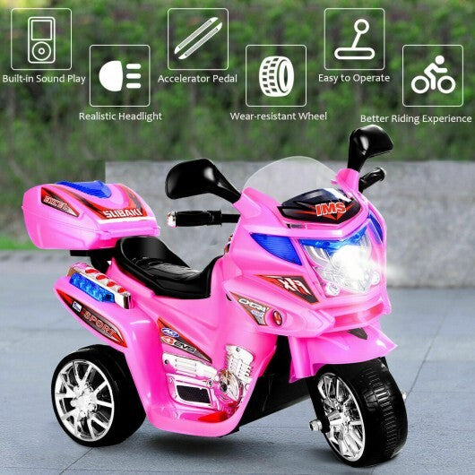 Electric Toy Motorcycle 3 Wheel Kids 6V Battery