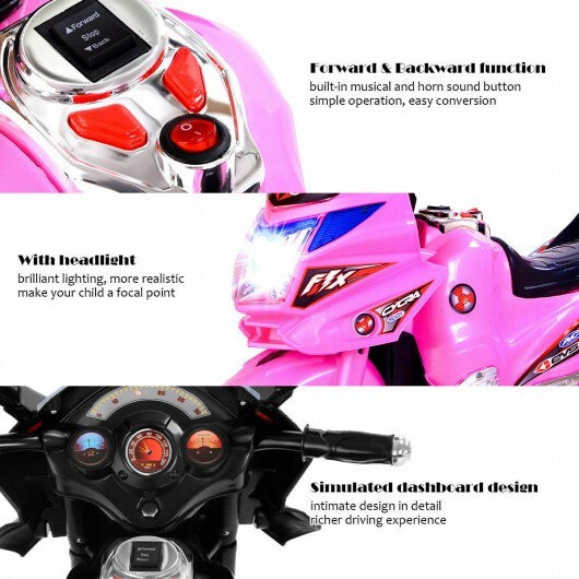 Electric Toy Motorcycle 3 Wheel Kids 6V Battery