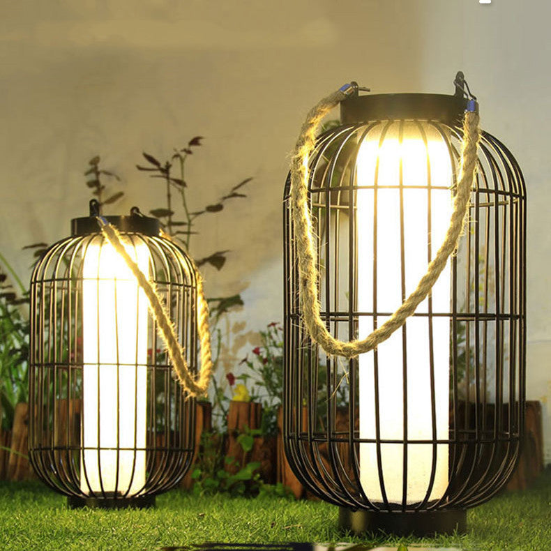 Outdoor Chandelier Balcony Layout Waterproof Landscape- Black