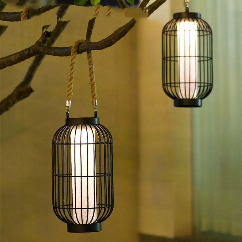 Outdoor Chandelier Balcony Layout Waterproof Landscape- Black