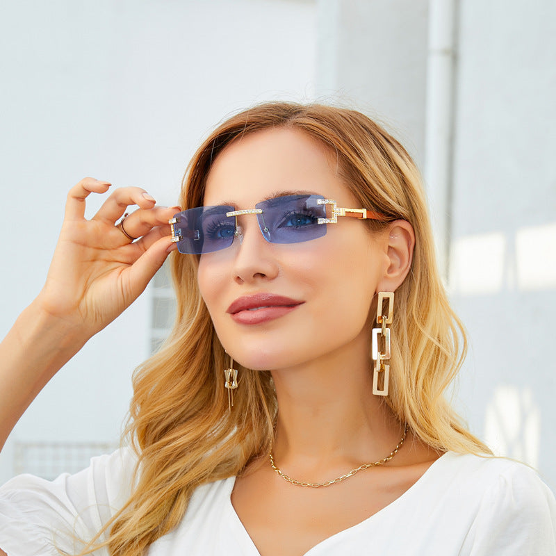 Fashion Frameless Diamond Sunglasses