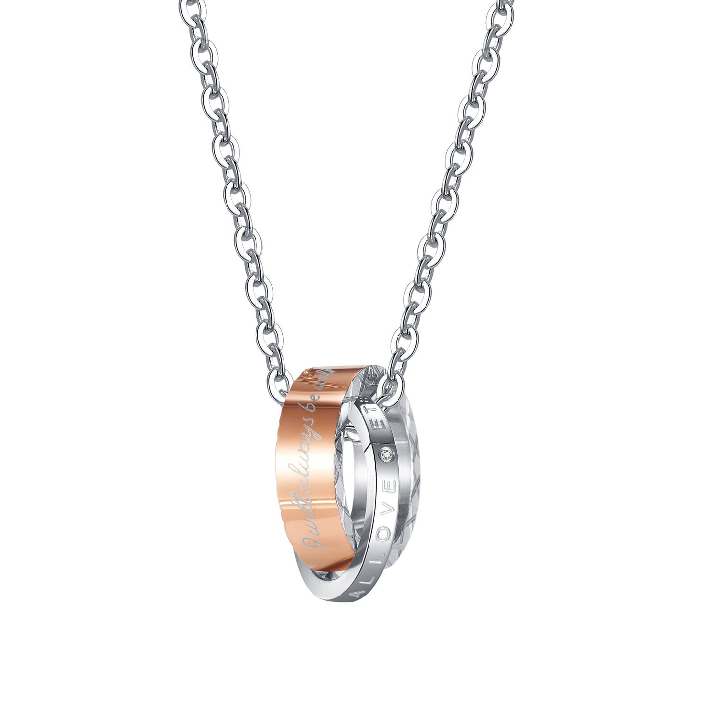 Couple Necklace Clavicle Chain Double Ring