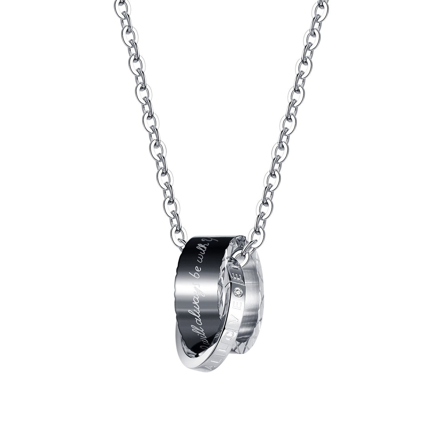 Couple Necklace Clavicle Chain Double Ring