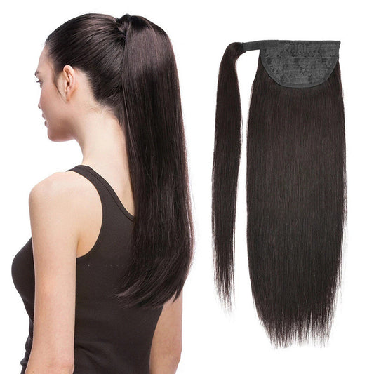Wig Female Real Hair Ponytail Straps Tied Ponytail