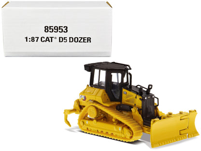 CAT Caterpillar D5 Track-Type Dozer Yellow with Fine Grading Undercarriage and Foldable Blade "High Line Series"- Diecast Masters