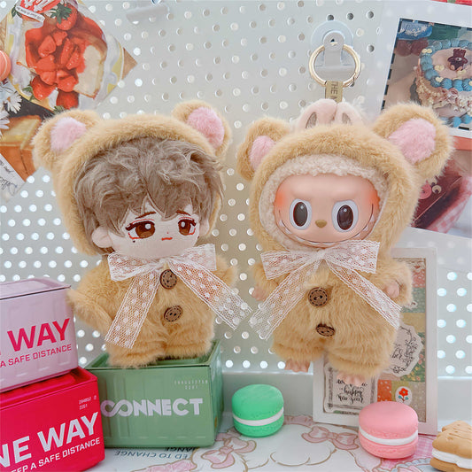 Doll Clothes Cotton Jumpsuit Hat Suit
