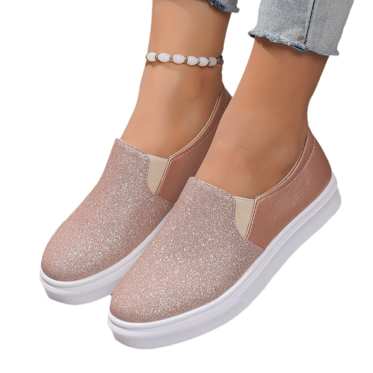 Chaussures mocassins décontractées élégantes à paillettes- Stylish Casual Shoes Sequined Flat Women Loafers