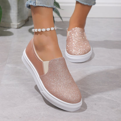 Chaussures mocassins décontractées élégantes à paillettes- Stylish Casual Shoes Sequined Flat Women Loafers