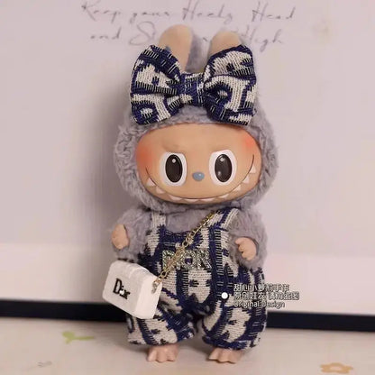 Color: WHITE, Size: One Size - Labubu Fashion Suits Skirt Suit V1 And V2 Vinyl Design Original Sitting Party Baby Clothes Eagerly Luxury Cute Dress Replacable