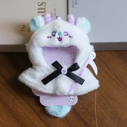 Color: plum - Labubu Sanrio Cape Skirt Suit Sitting Party Hello Kitty Kuromi Clothes Monsters Vinyl Labubu Outfit Clothing Hat Accessory Gift