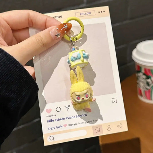 Color: green, Ships From: CHINA - New Cute Cartoon Labubu Phone Chain Hanging Rope Keychain Backpack Pendant Shoulder Bag Ornament Gift for Girlfriend