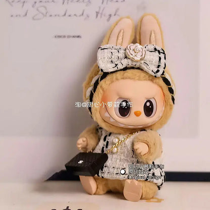 Color: Chocolate, Size: One Size - Labubu Fashion Suits Skirt Suit V1 And V2 Vinyl Design Original Sitting Party Baby Clothes Eagerly Luxury Cute Dress Replacable