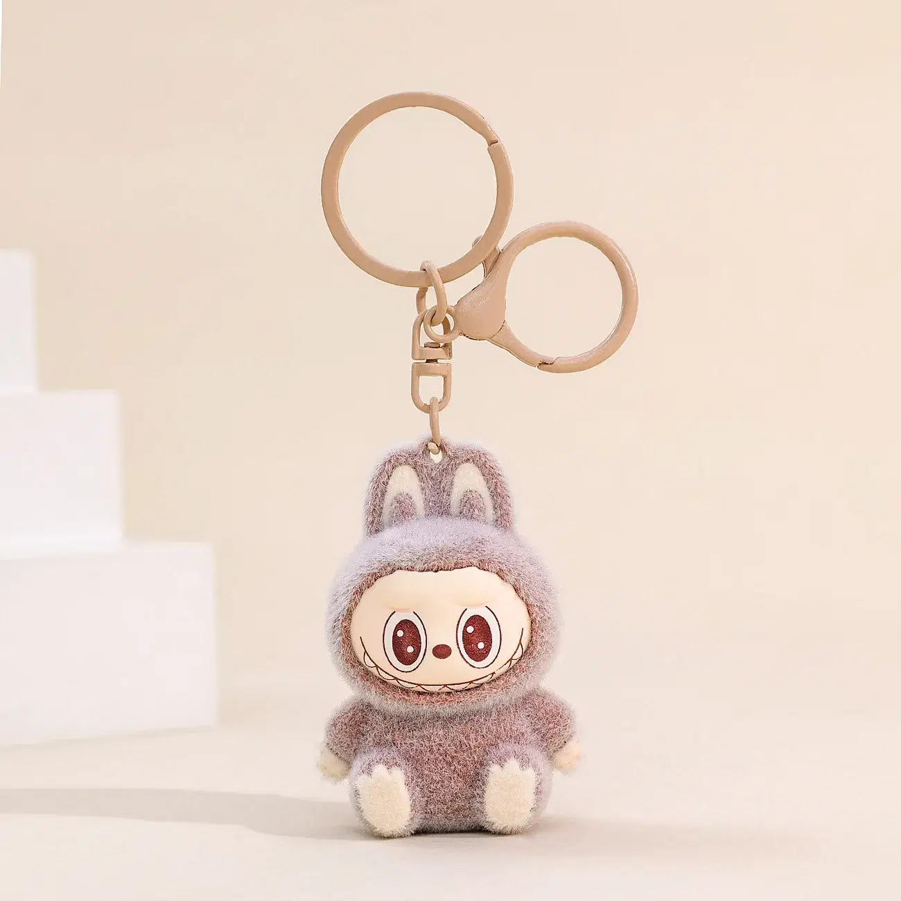 Labubu Phone Chain Hanging Rope Keychain Backpack Pendant Shoulder Bag Ornament- Silver