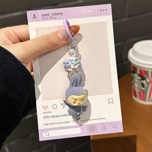 Color: Red, Ships From: CHINA - New Cute Cartoon Labubu Phone Chain Hanging Rope Keychain Backpack Pendant Shoulder Bag Ornament Gift for Girlfriend