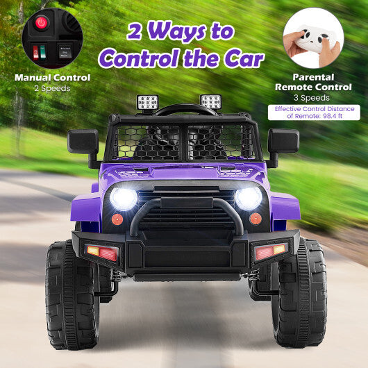 Kids Ride On Truck with Remote Control and Headlights 12V Battery