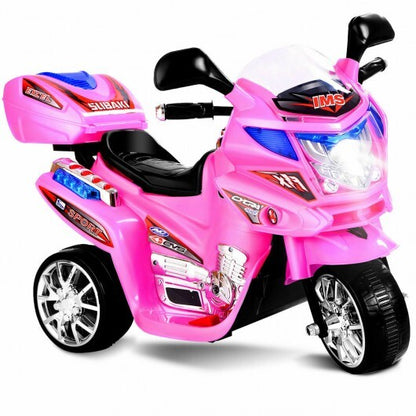 Electric Toy Motorcycle 3 Wheel Kids (6V Battery)- Pink