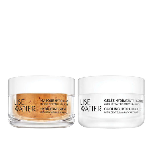 Duo Gelée Hydratante Fraîcheur + Masque Hydratant Infusé de Pétales de Rose- Lise Watier