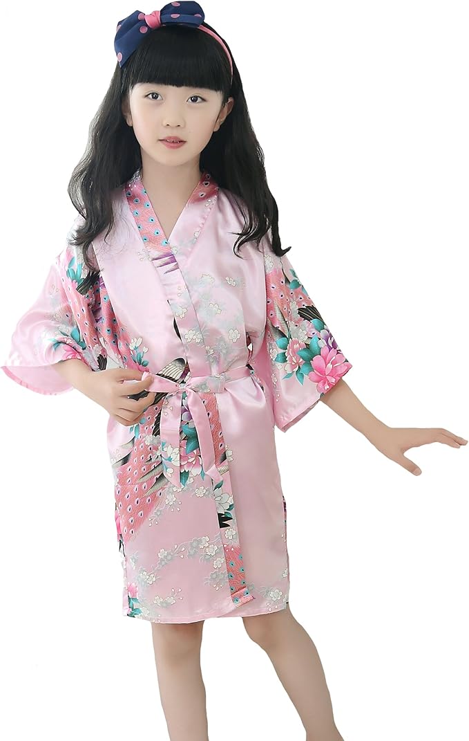 Peacock Satin Kimono Robe Bridesmaid Robe/ Robe Sleepwear